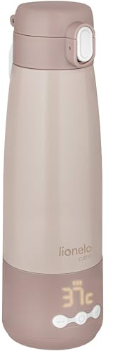 Lionelo Thermup Bottle tragbarer Babyflaschenwärmer für unterwegs | kabellos, Thermosflasche mit Heizfunktion, erwärmt Milch oder Wasser in 3,5 Min., 37–55 °C, Warmhalten bis 20 h, Edelstahl SU