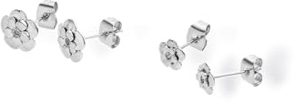 Purelei Flower Ohrring Set für Damen, Edelstahl Ohrstecker mit Zirkonia, 2 Paar Blumen Ohrringe in verschiedenen Größen