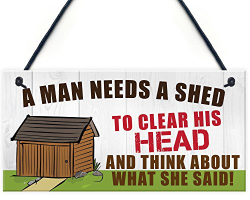 Red Ocean Man Needs A Shed Man Cave Garage Home Bar Pub Hanging Plaque Gift Sign