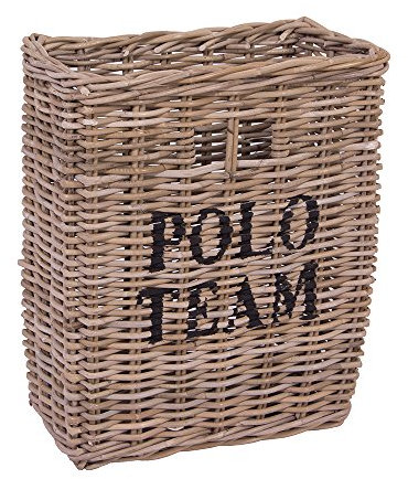 Vintage Line Schirmständer Schirmhalter Polo Team Rattankorb Korb Handgefertigt Naturrattan Aufbewahrungskorb