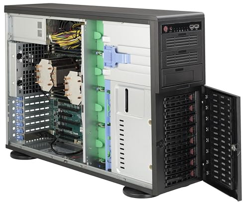 Supermicro SuperChassis 743AC-668B Tower 668W Black computer case - computer cases (Tower, Server, Metal, ATX,EATX,Micro-ATX, Black, 4U)