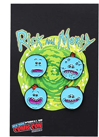 Rick and Morty Collector's Enamel Pins, Meeseeks, 4 Pack