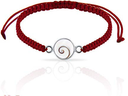 PLANETYS - 925 Sterling Silber Armband Geflochtene Schnur Auge des Heilige Lucie - Santa Lucia - Oeil de Sainte Lucie - Shiva Eye