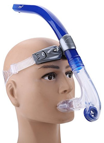 Dwawoo Tuba de Natation,Tubes de Respiration pour la Natation Embouchure de Plongée Robinet de Purge Unidirectionnel pour Piscine Apnée Natation(Blue)