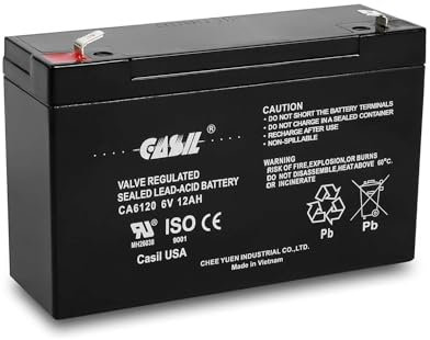 Casil CA640 6v 4ah UPS Battery for Lithonia ELB06042 (2) (CA6120 6v 12ah National Battery C18A)