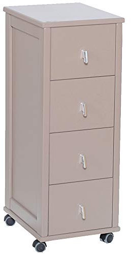 Liberoshopping Cassettiera per Cucina POKERINO in Legno a 4 cassetti 29x39xh83 cm (Laccato Tortora)