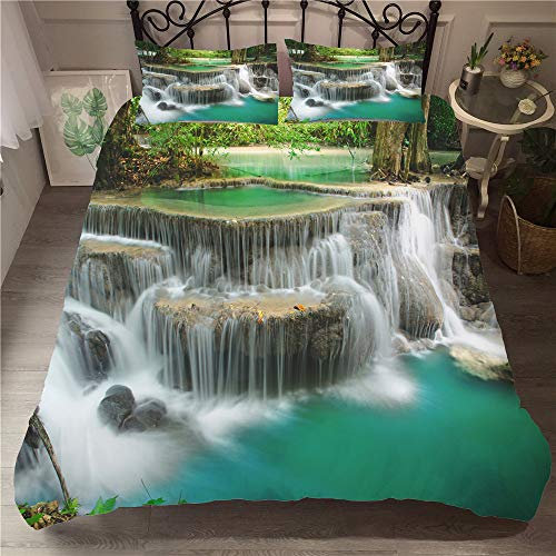 Odot 3D Bettwäsche-Set, Bettwäsche Set 100% Mikrofaser mit Reißverschluss Sparset Bettbezug mit Reißverschluss und Kopfkissenbezüge (2pcs-135x200cm,Wunderland)