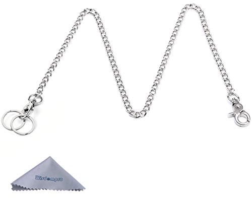 Wisdompro Keychain, Heavy Duty 24 inch Pocket Keychain Wallet Chain with Lobster Clasp and 2 Keyrings for Jeans Pants (61cm)