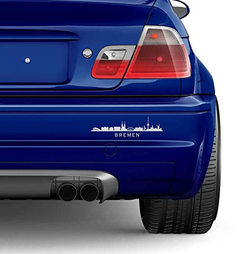 Auto-Dress Stadt Bremen, Heck-Auto-Aufkleber 20x6cm (Weiß Glanz)