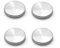 Edelstahl-Spiegelschrauben, dekorative Kappen, Durchmesser 25 mm, Spiegelbefestigungen mit flacher Öffnung, Gummipartikel, gebürstetes Silber, 4 Stück
