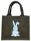 Bedruckte Jutetasche zu Ostern mit Name | Ostertasche Motiv Hase für Kinder | Personalisiertes Osternest zum Befüllen inkl. Namensdruck | Geschenktasche mit Henkel als Osterkörbchen dunkelgrau