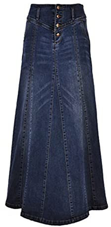 WHZXYDN Primavera Nueva Falda De Mezclilla Cintura Alta Falda Individual Paquete De Mujer Falda A La Cadera Falda Larga
