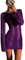 Abito Corto a Manica Lunga Donna Vestito Aderente Sexy Senza Schienale Mini Abito Elegante Vestito Trasparente Tinta Unita Casual Club Festa Cocktail (Viola, S)