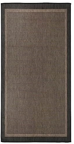 vidaXL Outdoor Teppich Flachgewebe Witterungsbeständig UV-beständig Außenteppich Balkon Terrasse Garten Swimming Pool 100x200cm Dunkelbraun