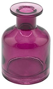 ZauberDeko Vase Glasvase Lila Beere Klein Blumenvase Dekovase 6,5 cm Ø und 10 cm H