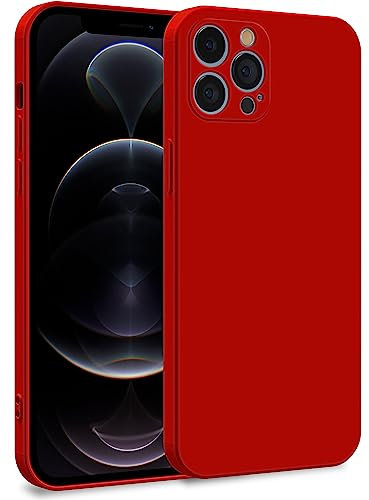 MyGadget TPU Case for iPhone 12 Pro Max - Cover Dual Layer with Camera Protection | Inner Lining - Soft Touch Rubber & Anti-Scratch Shell Red