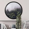 K&L Wall Art Schwarzwald Poster Rund Nebliger Wald Kunstdruck Wohnzimmer Bilder Tannenwald Vintage