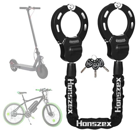 Honszex Candado Bicicleta Antirrobo, Cadena Moto, Candado Patinete Electrico con Llaves, Candado de Cadena Multicolor de 36,22 Pulgadas, Accesorios para Bicicletas Eléctricas y Scooters Eléctricos