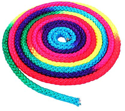 LIZEALUCKY Gymnastic Rope, Rainbow Color Rhythmic Gymnastics Rope Solid Competition Arts Training Rope Jumping Training Rope Rainbow Rope for Rhythmic Gymnastics