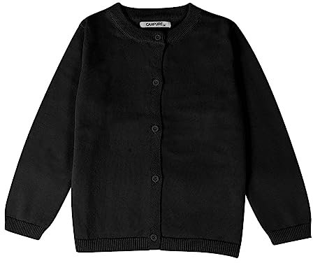 Abbigliamento per neonati, cardigan, cardigan, per ragazze e ragazzi, con bottoni, Nero , 12-18 Mesi