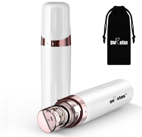Epilierer Damen Gesicht-Gurelax, Batteriebetriebener- Gesichtshaarentferner für Frauen Gesicht, Arme, LED-Licht Haarentfernung Gesicht Damen, 18 Karat vergoldet Kopf - Alle Altersgruppen
