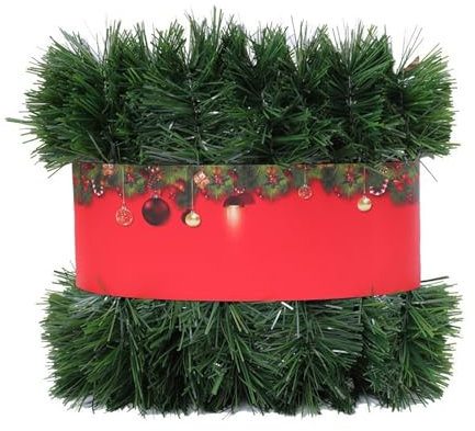 Bodhi2000 Weihnachtsgirlande, künstlicher Neuheitskranz, vielseitig, langlebig, schwer entflammbar, langlebig, Festliche Treppe 20m