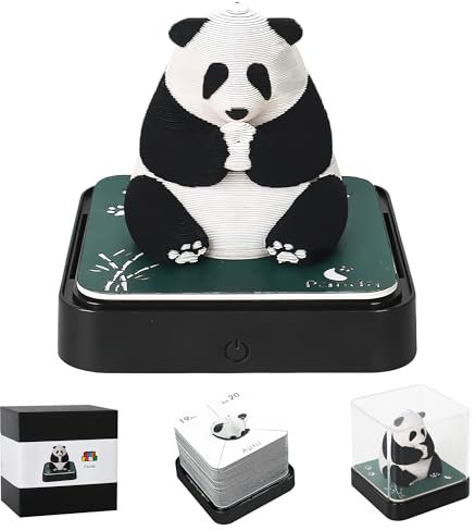 MACTANO 3D Art Calendar 2026, Creative Time Piece Calendar Panda Memo Pad Rip Away Paper Carving DIY Sticky Note