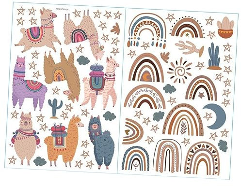 jojofuny 1blatt Wanddekoration Tiere Selbstklebende Alpaka Wandsticker Im Boho-stil Für Kinderzimmer Abnehmbare Wandtattoos Zur Kreativen Raumgestaltung Und Dekoration Von Wänden Und