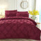 Luofanfei Plissee Bettwäsche Rot 220x240 Pintuck Pinch Plisseefalten Einfarbig Weinrote Bettwäsche Set Quetschfalten Microfaser Gedruckt Bettbezug 240x220 Einzelbett mit Reißverschluss
