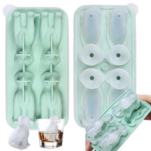 Orapink Silicone Ice Cube Trays with Lid, Dog Shaped Novelty Ice Cube Tray for Whisky, Coaktail,Beer - 3D Fun Ice Moulds for Freezer,Drinks (Labrador Retriever)