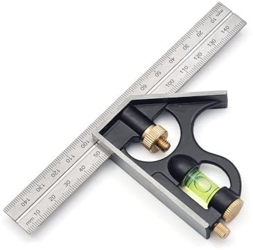 Kombinationswinkel 150mm von Karl Dahm mit integrierter Wasserwaage und Anreißnadel für präzise Messungen und Markierungen