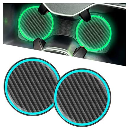 Adunsiaoto 2 Stück Getränkehalter Untersetzer Für Auto Zubehor Innenraum, Universell Automobil Getränkehalter Untersetzer, Lumineszierendes Licht Cup Pad(Unmarkiert)