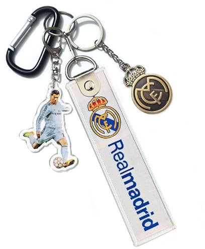 SUPTOFF Porte-clés souvenir de la coupe du monde de football Real Madrid pour joueurs de football, Argenté., M