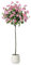 SOGUYI 150cm Artificial Bougainvillea Tree- Faux Pink Silk Flowers in White Imitation Ceramic Planter - Fake Plants for Indoor Home Office and Living Room Decor