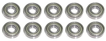 10x Kugellager 12x28x8 mm - 6001 ZZ Radial Rillenkugellager Wälzlager rcbay Chromstahl beidseitig gedichtet für 12mm Welle