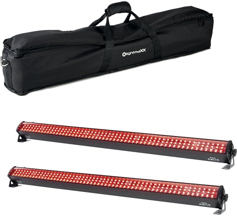 PURElight LED Bar-Set, PixelBar Switch mit Tasche, Multi Colour, 224 RGB LEDs, 60W, DMX Steuerbar, Floorstand, Power Twist, Powerlink, 110cm, Schwarz