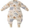 Unnivoll Schlafsack Baby Winter mit Füßen 2,5 Tog Baby Schlafsack mit Abnehmbare Ärmel Baumwolle Babyschlafsack Winterschlafsack Baby Warm und Weich 80 cm für Jungen Mädchen Beige Zebra