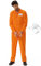 Mainfini Men Orange Prisoner Jumpsuit Adult Costume With handcuff Button Jail Uniform XXL Orange