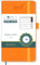 BEZEND 2 Jahres Kalender 2025 2026, Terminplaner 16,8 x 9,7 cm, 1 Monat auf 2 seiten von Jan 2025 bis Dez 2026, PU-Leder Hardcover Monatsplaner mit Innentasche - Orange
