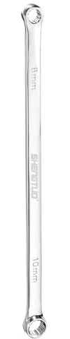 sourcing map Double End Box Wrench 8 x 10 mm Metric 12 Point 0 Degree Offset Extra Long Double End Box Ratcheting Wrench CR-V Polished Long Spanner Tools for Repairs
