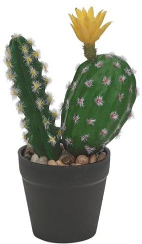 URBNLIVING Artificial 25cm Cactus Plant in Pot Fake Tropical Succulent Tree Perfect Faux Plants in Pot for Indoor Outdoor House Home Office Modern Decoration Gift