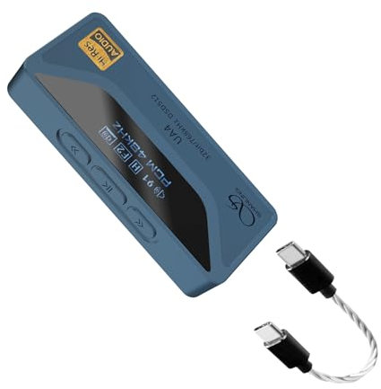 SHANLING UA4 Portable USB DAC/AMP Headphone Amplifier,Support MQA 16X,768kHz DSD512,High Driving Power for Android/iOS/Mac/Windows,dongle Volume Control,3.5/4.4mm up to 237mW@32Ω Output (Blue)