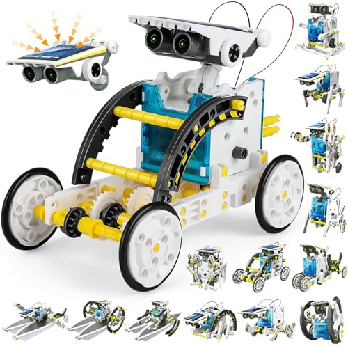 Buoeuik Energia Solare Robot STEM 13 in 1 Giocattoli Robot Solari Educativi | Kit di Costruzioni Scientifiche Regalo Compleanno Natale per Bambini Ragazzi Ragazze 6 7 8 9 10 11 12 13 14 Anni