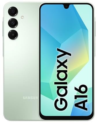 Samsung Galaxy A16, 3 anni di Garanzia del produttore, Android 14, Display Super AMOLED 6.7 FHD+, 4GB RAM, 128GB, Batteria 5.000 mAh, IP54, memoria espandibile, Light Green [Versione Italiana]