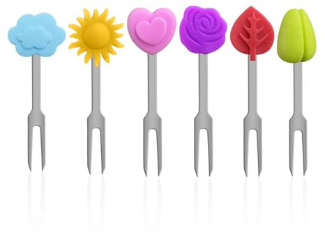 6 Pieces of Stainless Steel Fruit Forks, Creative Shaped Fruit Forks, Reusable Fruit Forks, Food Decoration Supplies.