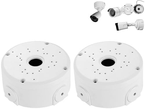 BAAQII 2 Pack Junction Box Cable Deep Base for Security CCTV Cameras Dome Mount Box Outdoor, Universal Junction Box for Bullet Dome Turret Cameras & Solar Panel