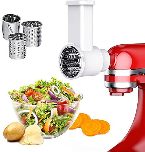 Turodeuo Slicer Shredder Attachments, Fresh Prep Vegetable Slicer for Stand Mixer, Salad Maker with Cleaning Brush