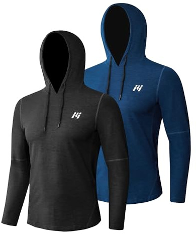 MEETWEE Herren Tank Top, Sportshirt mit Kapuze Ärmelloses/Langarm Muskelshirts Fitness Sleeveless Shirt Atmungsaktiv Laufshirt Achselshirts Hoodie für Gym Running Training