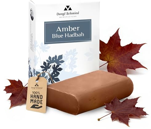 Dungl Schmied | Amber Seife | Handgemacht | 100g Seifenstück | Ohne Palmöl | Vegan | Naturseife mit natürlichen Inhaltsstoffen | Für alle Hauttypen