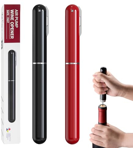 FBBULES 2-in-1 Air Pressure Wine Opener with Foil Cutter, Pump Corkscrew, Handheld Cork Remover Gifts for Redwine Lovers